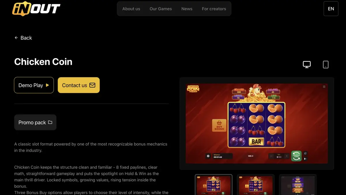 Chicken Coin full comparison screenshot from inout.games