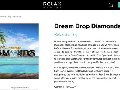 Dream Drop Diamonds comparison screenshot from relax-gaming.com