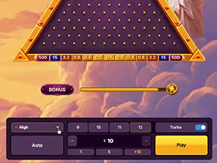 GodPlay Plinko risk selector